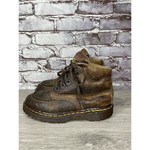 VTG Dr Doc Martens Brown Leather Lace Up Boots Unisex Sz 4UK/5M/35EU US England